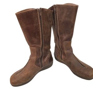 Duluth Trading Co. Rustic Andina Wide Calf Brown Leather Boots